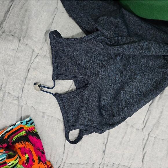 Max Studio Performance L/S shirt High Neck SUN BLOCKER Ear Loops Size Small Blue - Picture 6 of 12